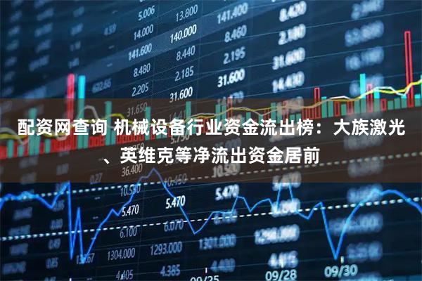 配资网查询 机械设备行业资金流出榜：大族激光、英维克等净流出资金居前